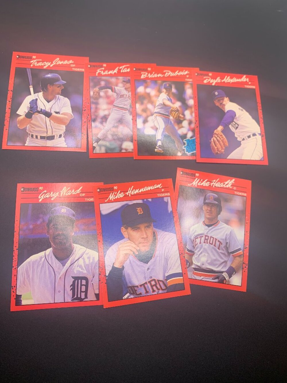 7ct 1990 Donruss Detroit Tigers Misc Baseball Trading Cards SELLING AS IS